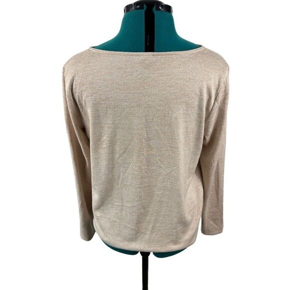 Ann Taylor gold neutral tie top- size M - Picture 5 of 8